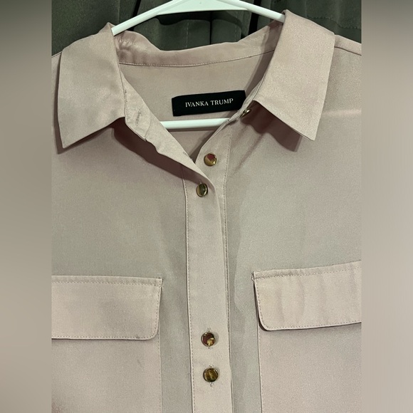 Blush pink button up blouse with gold buttons! - Picture 5 of 5